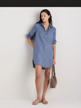 Quince 100% European Linen Button-Up Shirtdress
